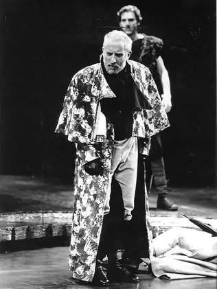 John Gaden in the 1988 production of Lear, in which Rush played the Fool.